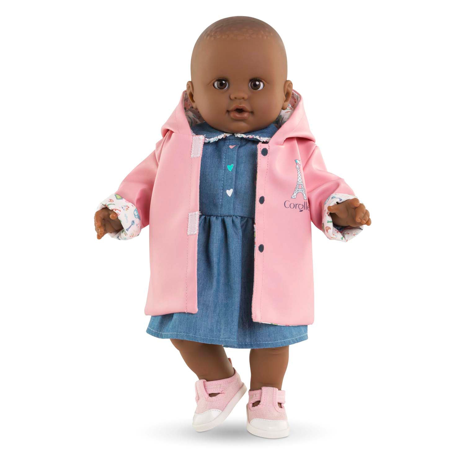 Corolle omkeerbare regenjas voor babypop, 36cm