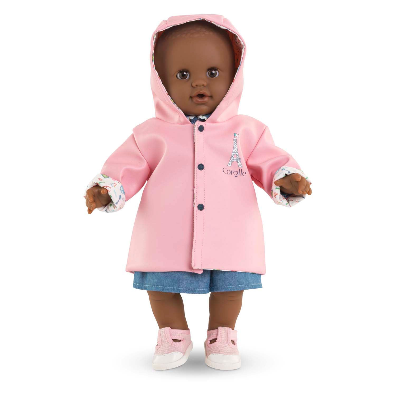 Corolle omkeerbare regenjas voor babypop, 36cm