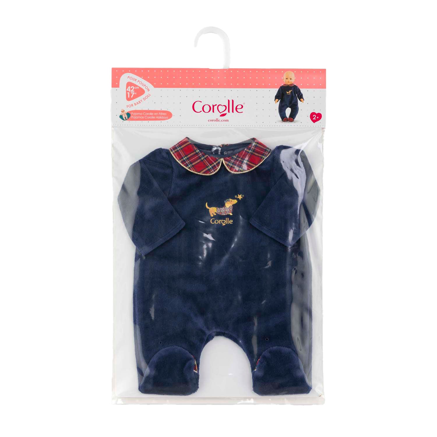 Corolle poppen pyjama - marineblauw - poppenkleding 42cm.