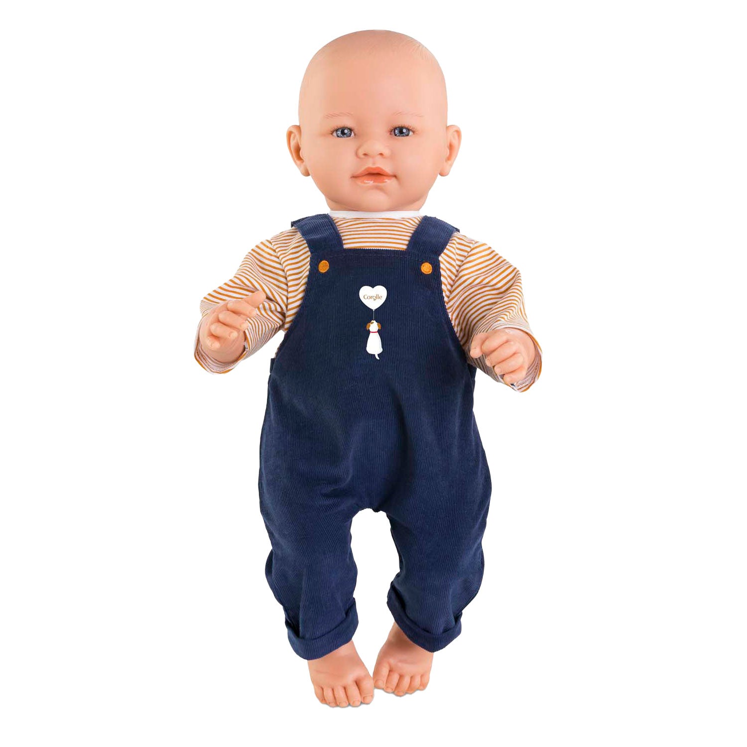Corolle t-shirt en marineblauw overall voor babypop, 42cm