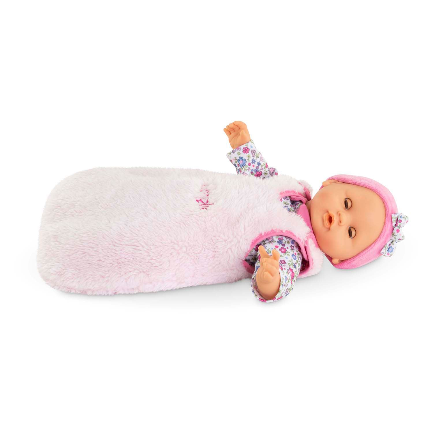 Corolle pluche slaapzak poppen roze 30cm - accessoire voor poppen.