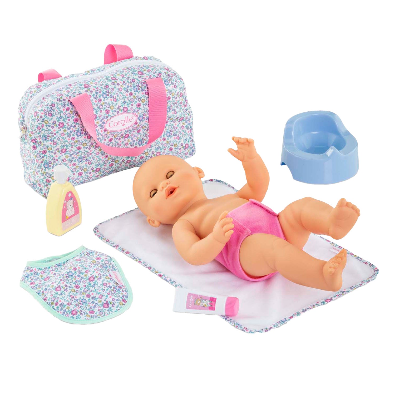 Corolle luieraccessoires bloemen set voor babypop, 36cm