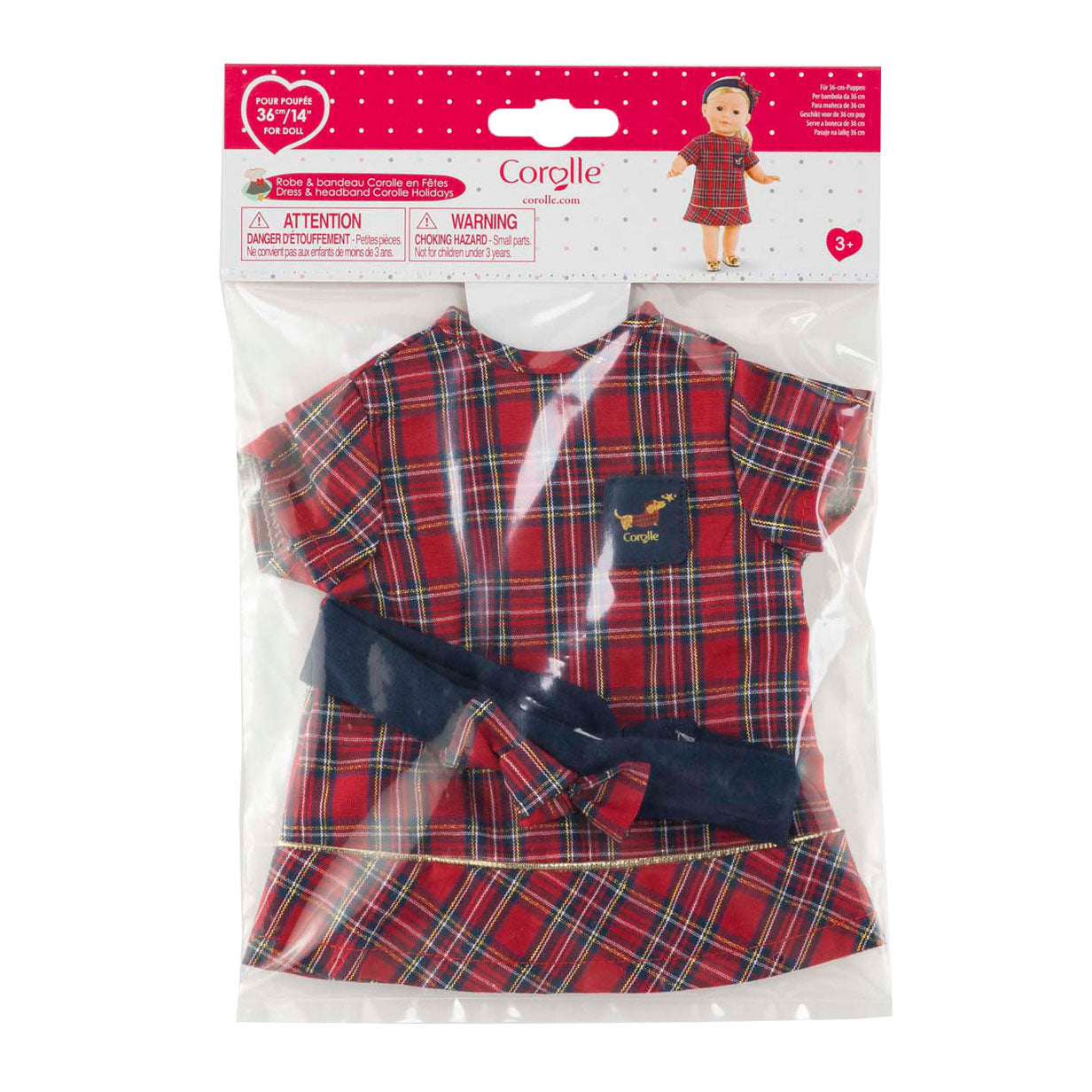 Corolle holidays jurkje en haarband voor babypop, 36cm