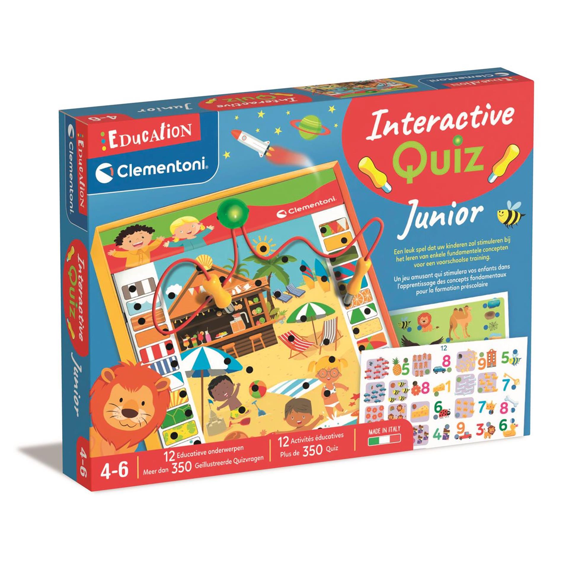 Clementoni education - interactive quiz junior - educatief speelgoed - kleuter speelgoed - 4+ jaar