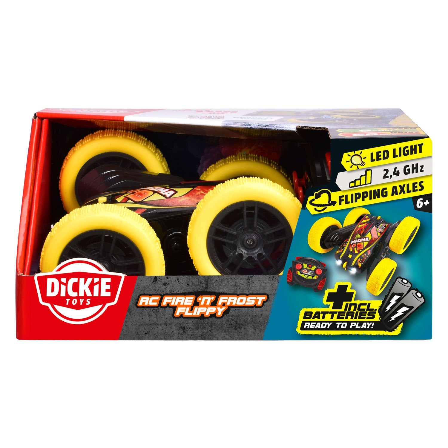 Dickie rc bestuurbare auto fire 'n frost flippy rtr