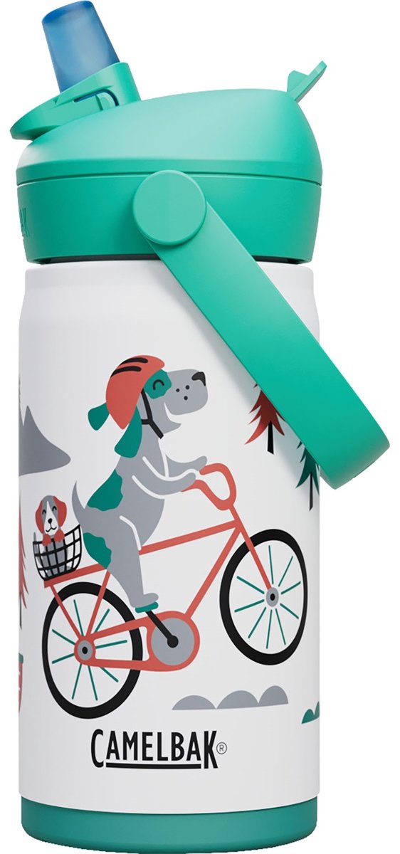 Camelbak thrive flip straw drinkfles kids - 350 ml - rvs - met rietje - isolatie waterfles - wit