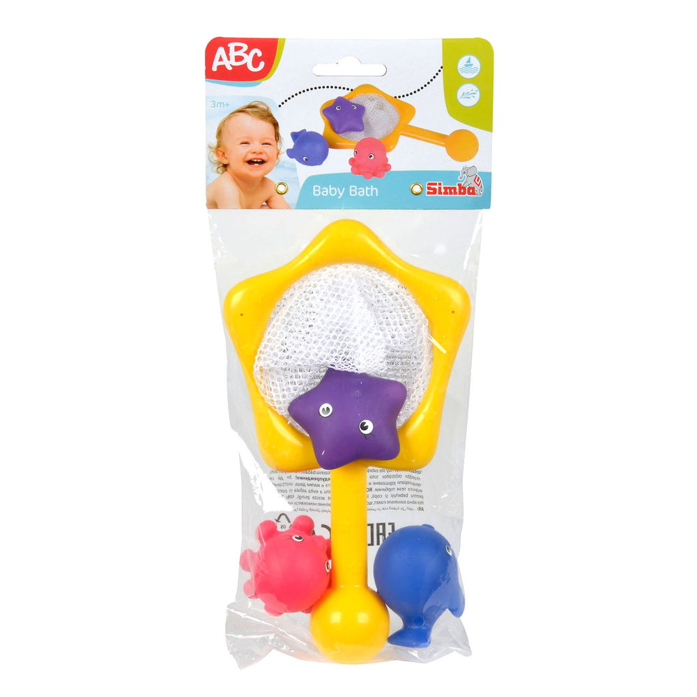 Abc bath toys with a net, 4 pc.