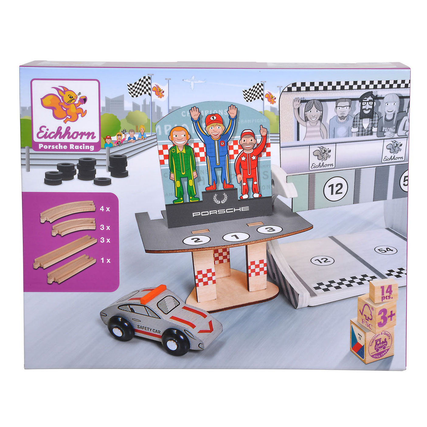 Eichhorn Houten Porsche Raceset, 14dlg.