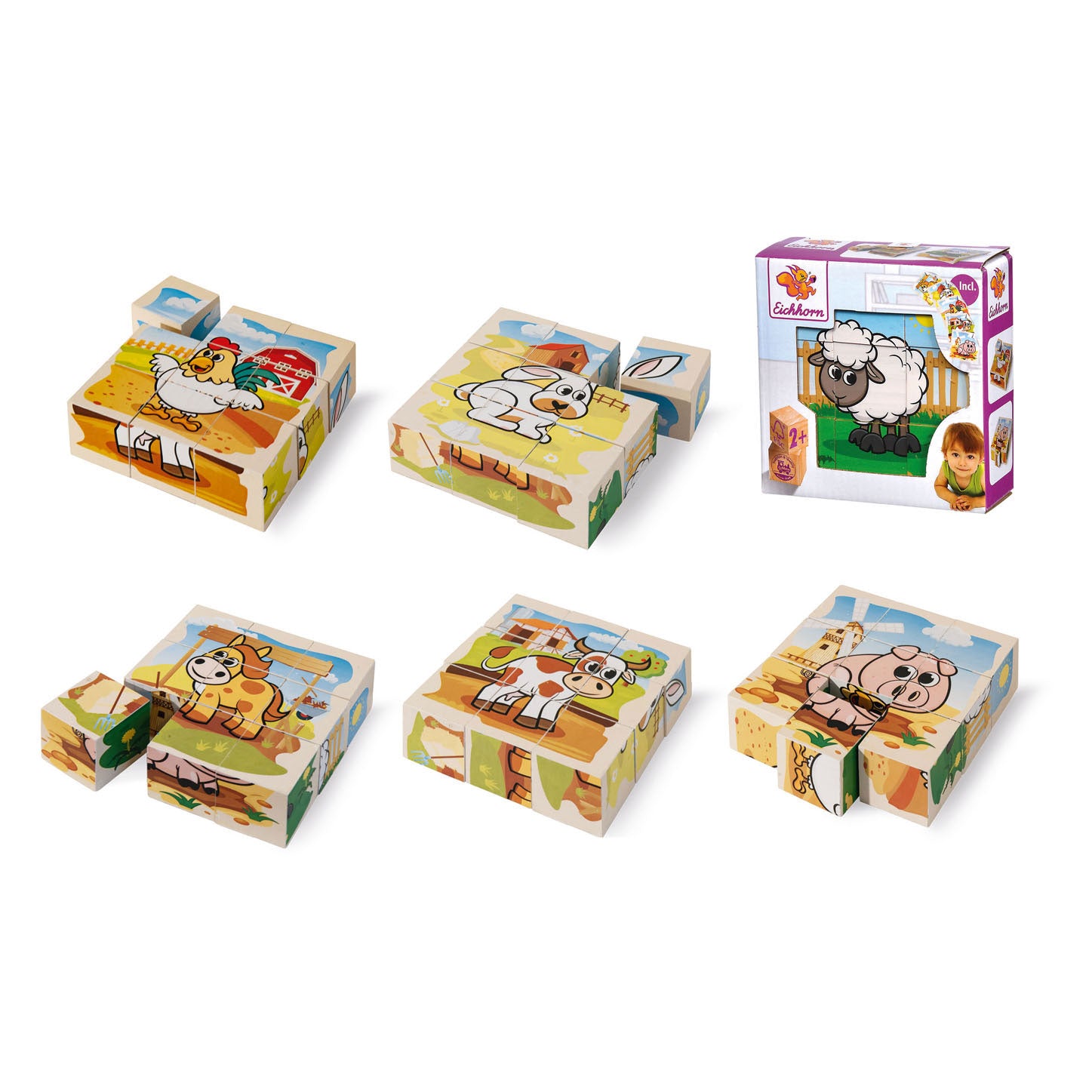 Eichhorn Houten Blokpuzzelboerderij