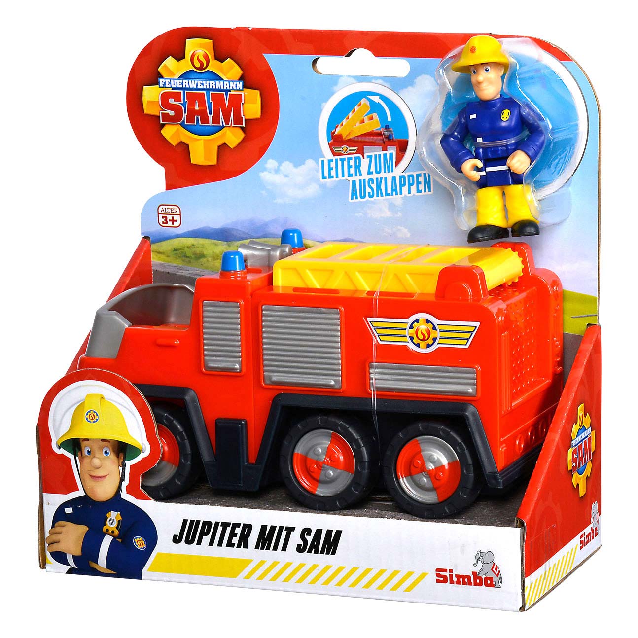 Simba Fireman Sam Jupiter Fire Engine with Sam Figure