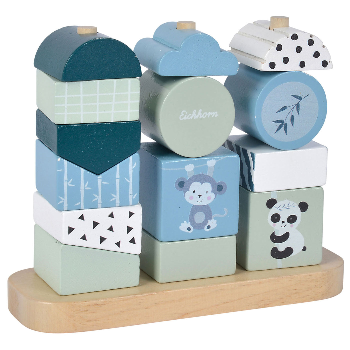 Eichhorn houten stapelpuzzel panda, 15dlg.