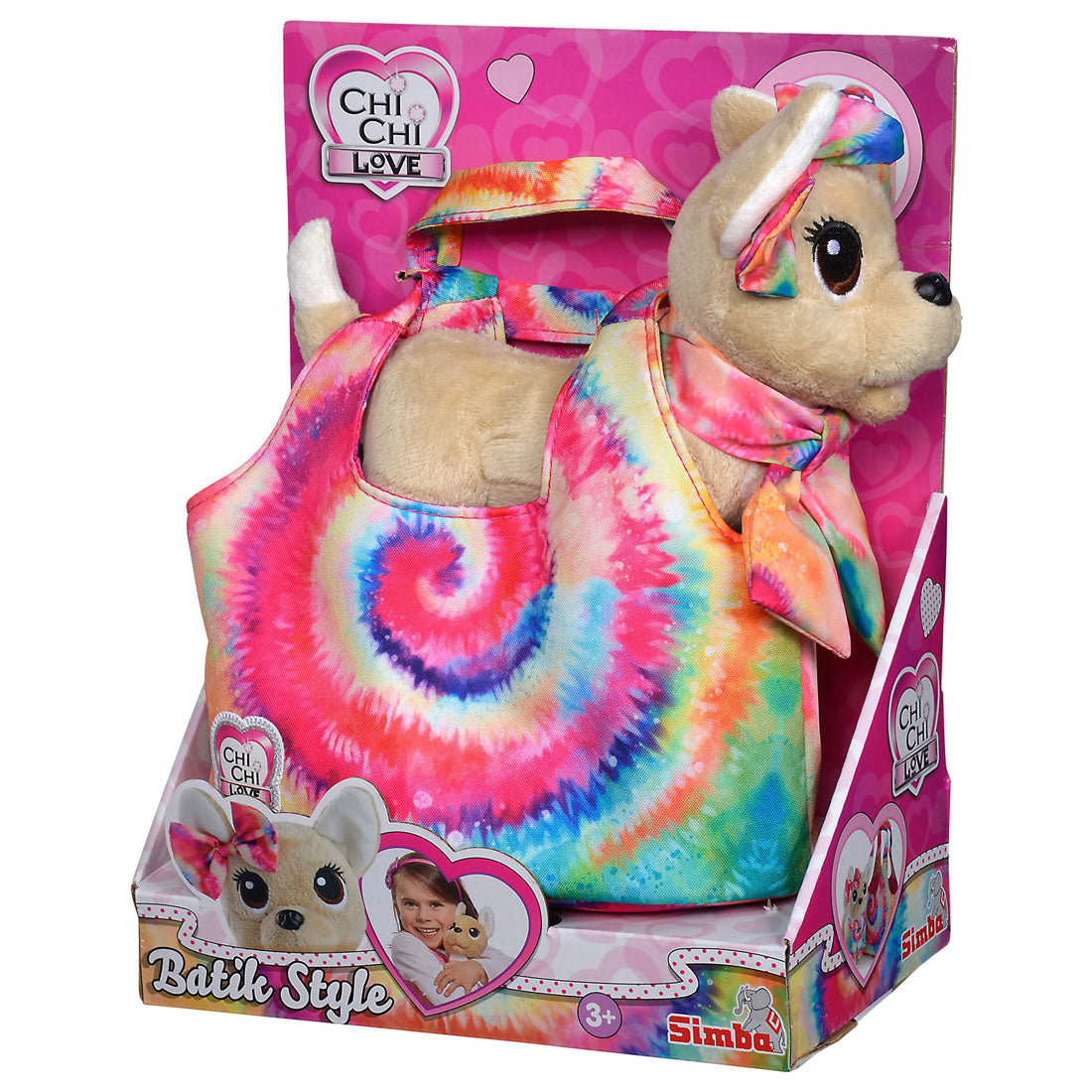 Chi Chi Love Puppy Knuffel in Tas Batik-stijl