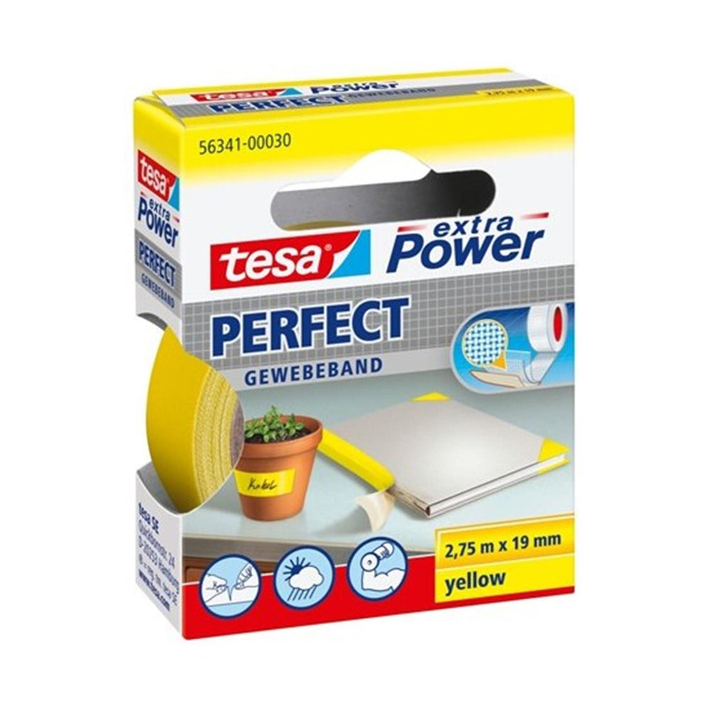 Tesa perfect 56341-00030-03 textieltape extra power geel (l x b) 2.75 m x 19 mm 1 stuk(s)