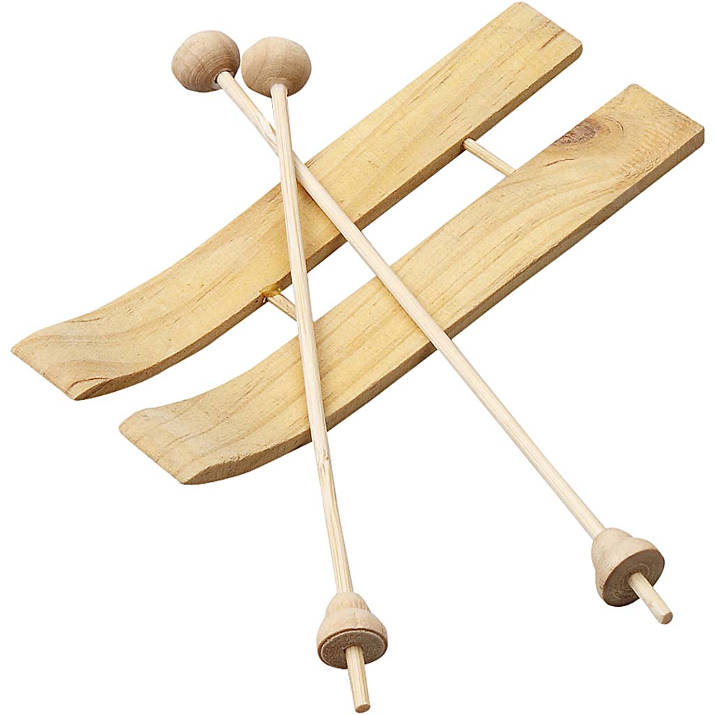 Creativ company houten miniski met stokken, 3 paar