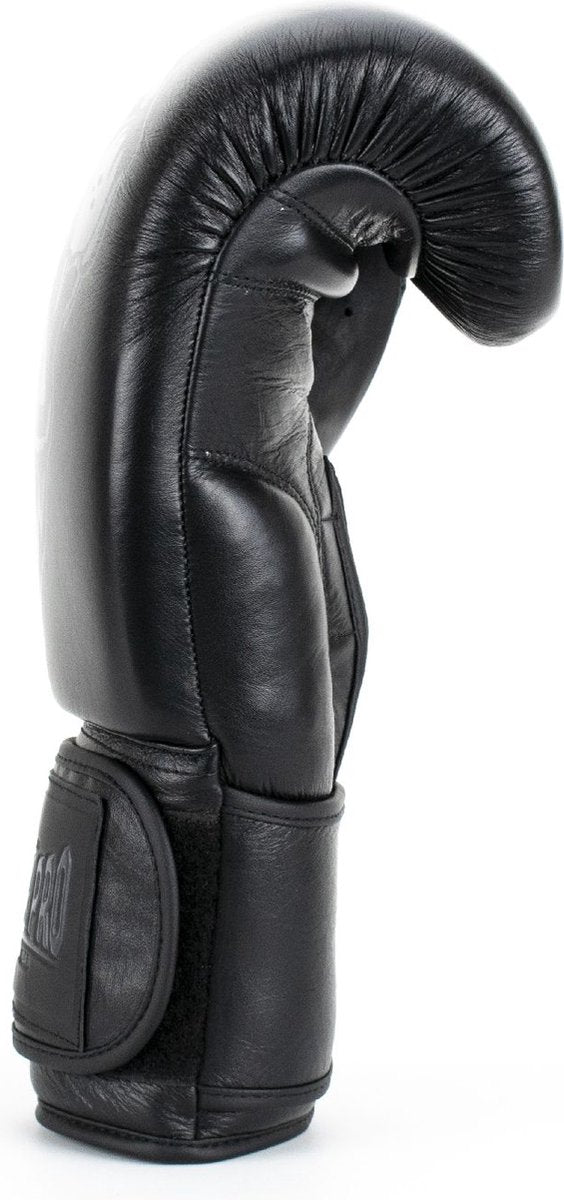 Super pro combat gear legend lederen (kick)bokshandschoenen zwart 18oz