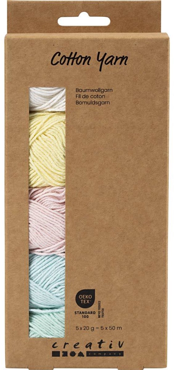 Creativ company https: www.cchobby.nl katoengaren-afm-8-4-l-5x50-m-pastelkleuren-5x20-gr-1-doos