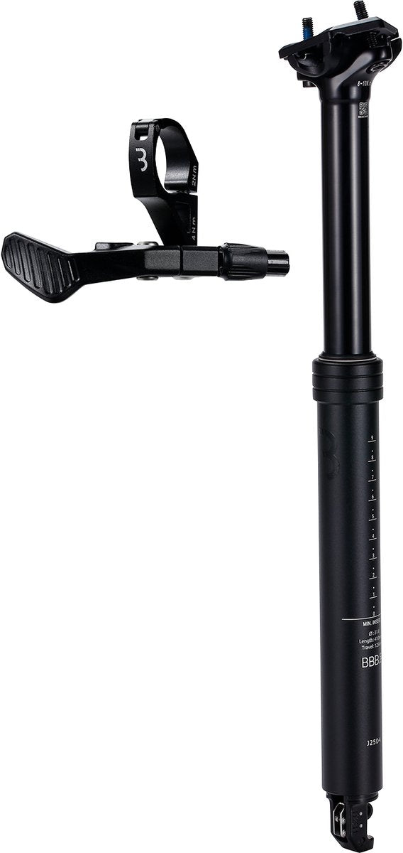 Bbb cycling liftpost verstelbare zadelpen dropper post ø31.6 mm - zadelpen met afstandsbedieningshendel - 410 mm - gecertificeerd voor: ebike, mtb racefiets - bsp-51