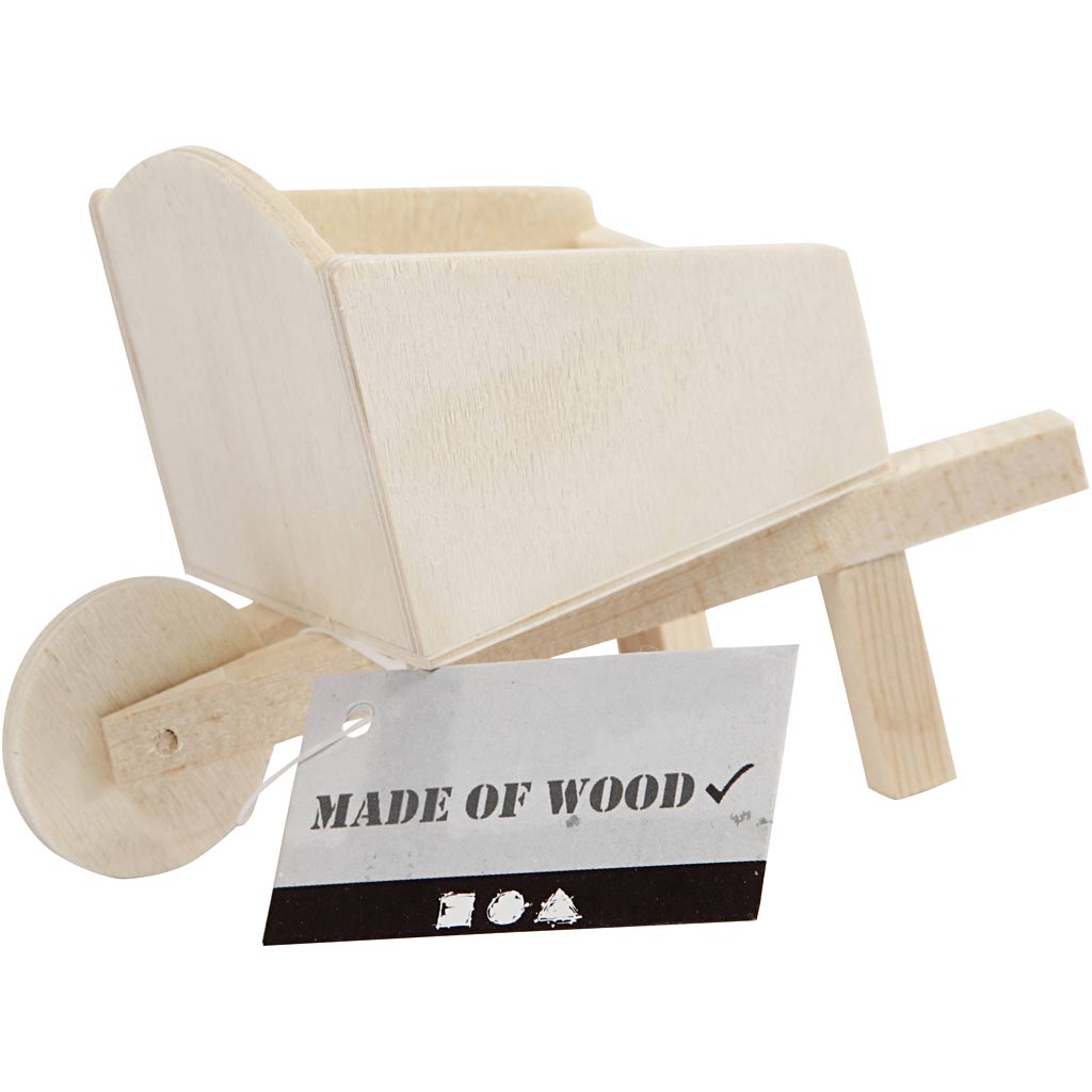 Creatief bedrijf houten mini kruiwagen