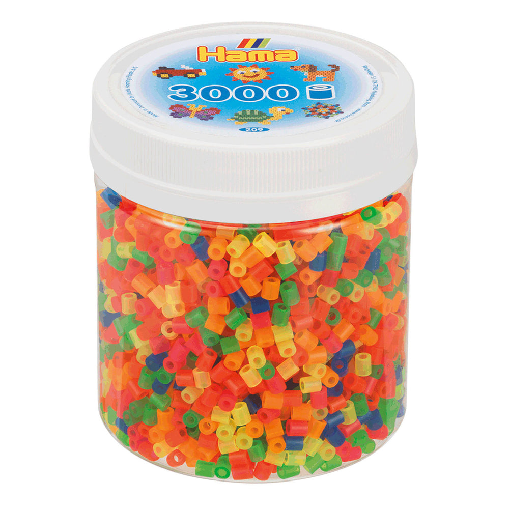 Hama midi ironing beads in a jar - neon mix (51), 3000 pcs.