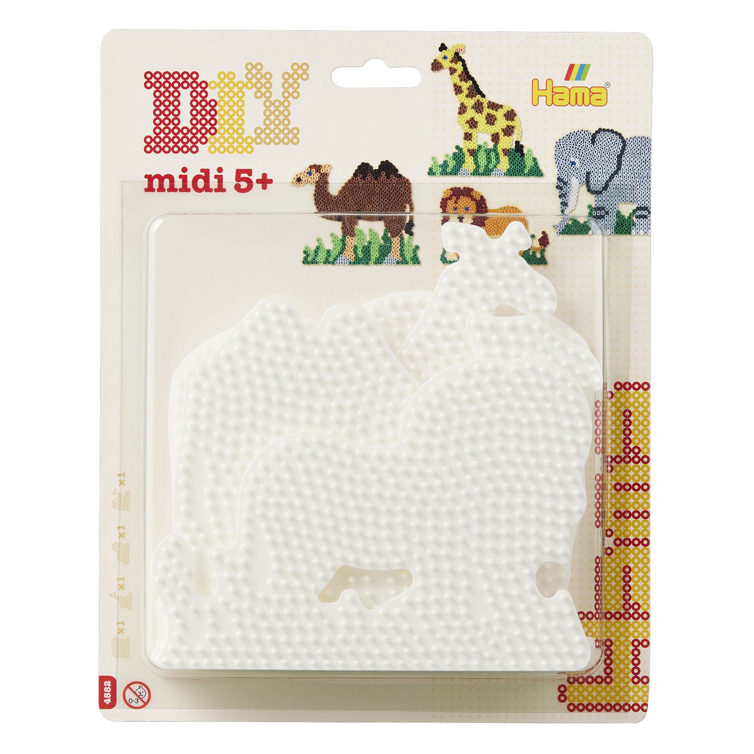 Hama midi strijkkralenbordjes - dieren, 4st.