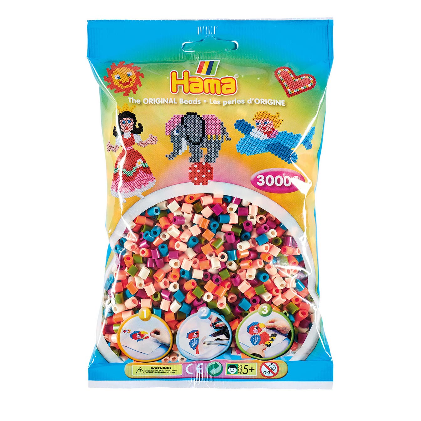 Hama midi strijkkralenmix (201-58), 3000st.