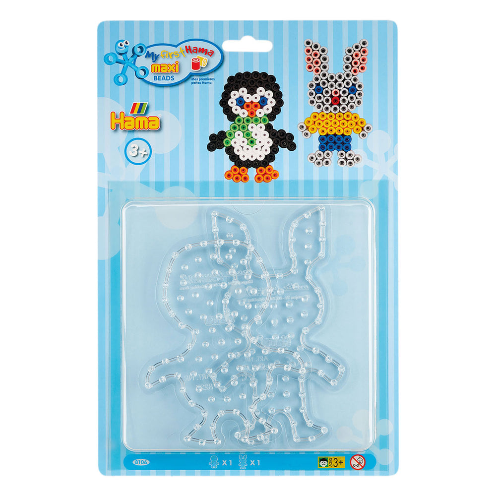 Hama maxi strijkkralenbordjes pinguin en konijn