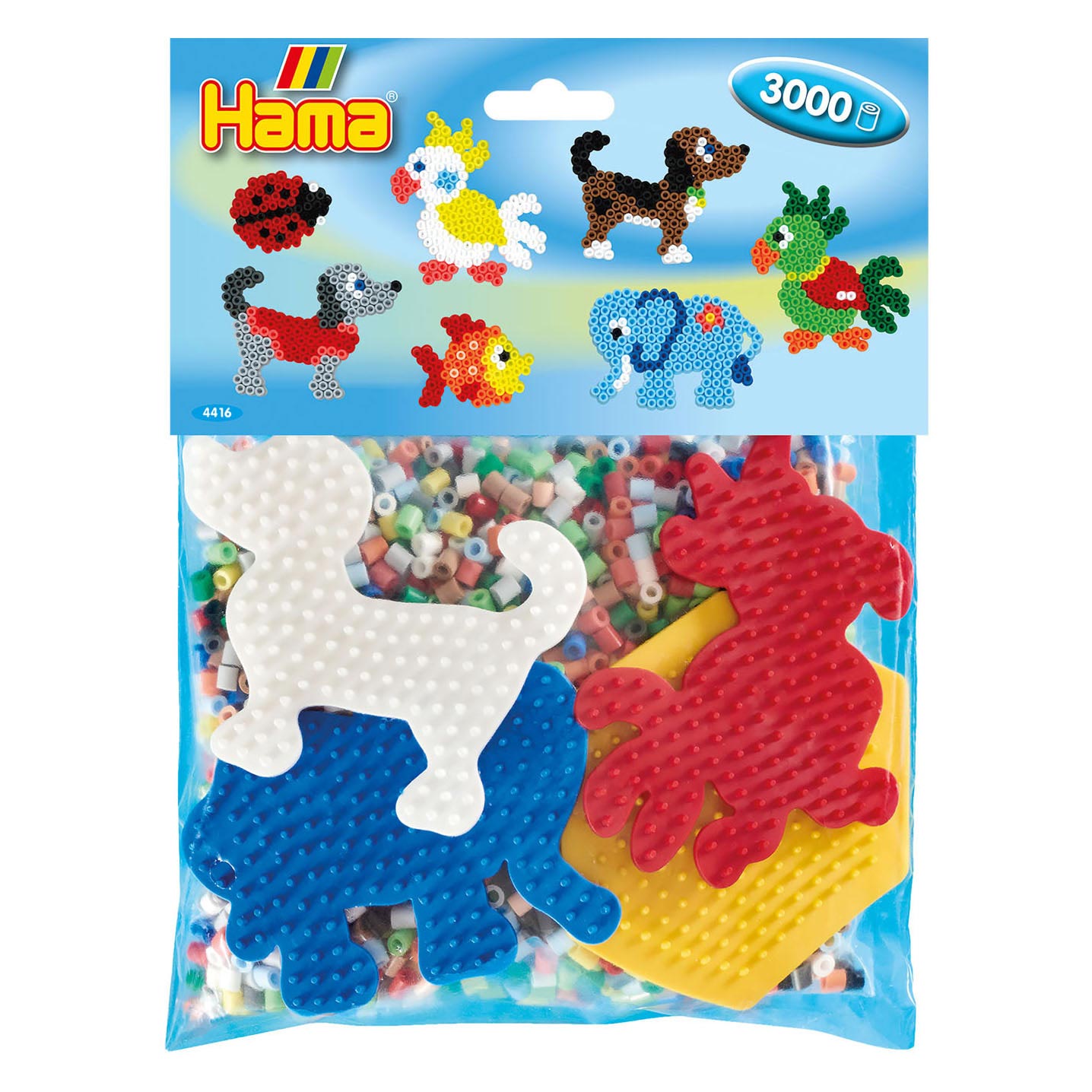 Hama midi strijkkralenset group pack blauw, 3000st.