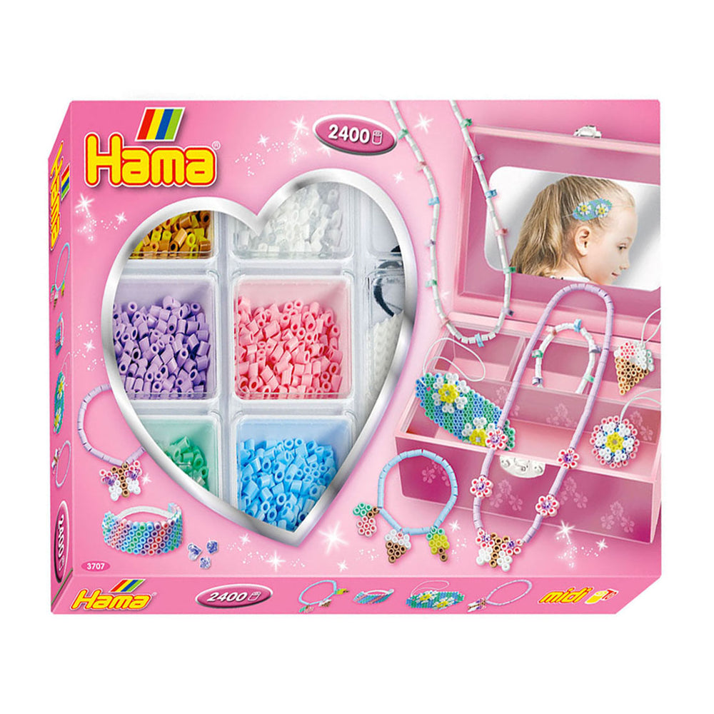 Hama strijkkralenset sieraden maken roze, 2400st.