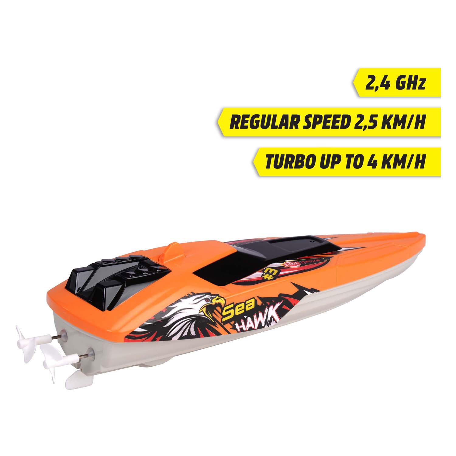 Dickie toys - rc sea hawk - bestuurbare speedboot - afstandsbediening - vanaf 6 jaar