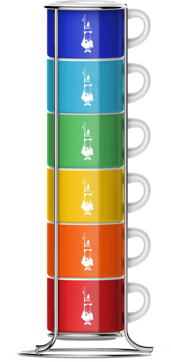 Bialetti impilabili di colori espresso kopjes in rek 6 stuks