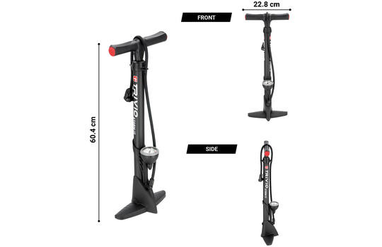 Trivio - breeze fietspomp met drukmeter - dubbel ventiel zowel presta als schrader. type storm