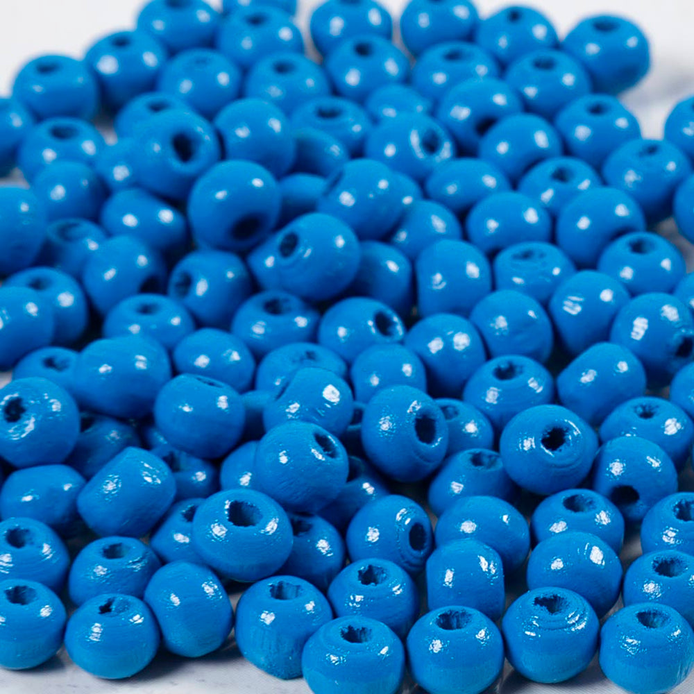 Creatief bedrijf houten kralen blauw, 150st.