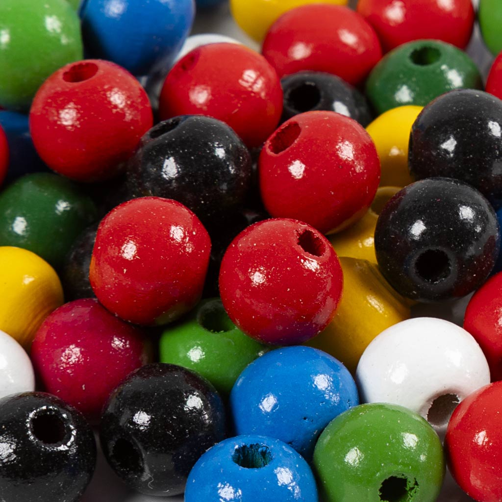 Creatief bedrijf houten kralen diverse kleuren, 150st.