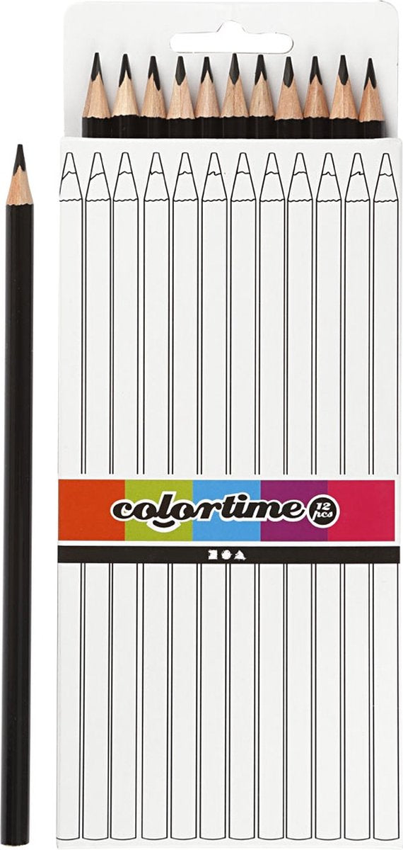 Creativ Company triangular colored pencils - black, 12 pcs.