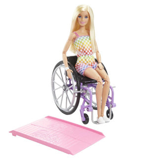 Mattel Fashionistas met een paarse rolstoel #194