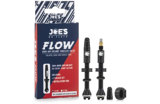 Joe's no flats - tubeless ventiel flow hoog luchtvolume 45mm 2 stuks