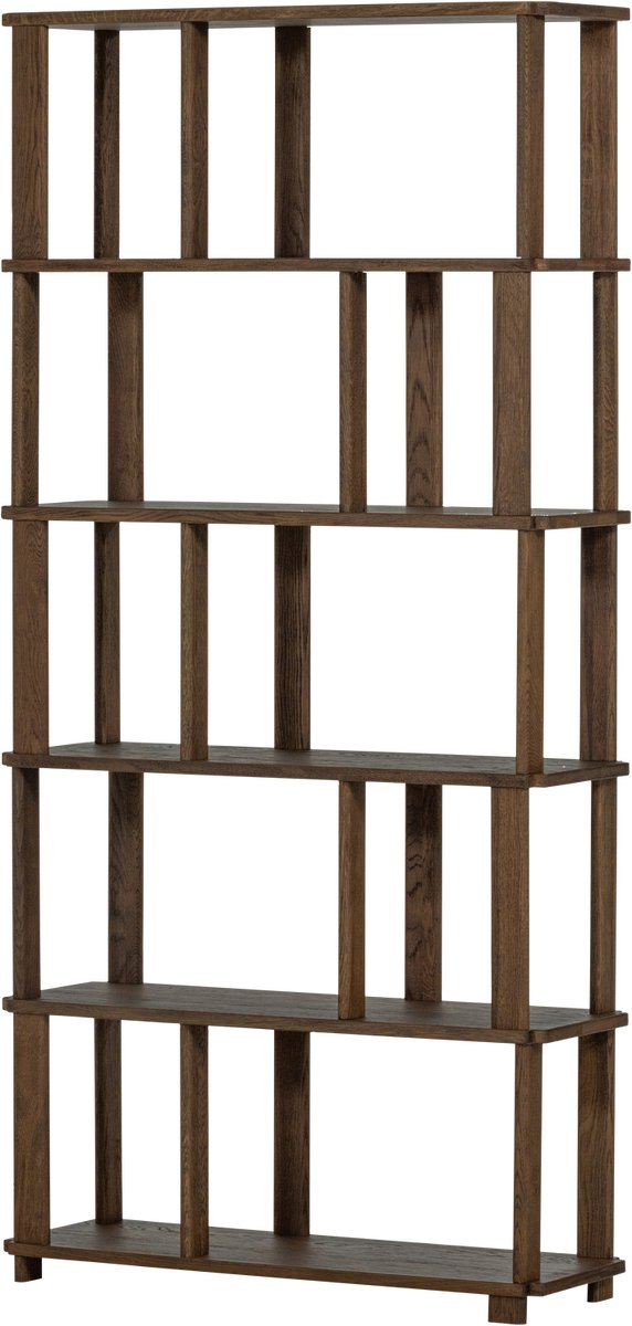 Woood riss boekenkast - eikenhout - naturel - 186x90x30