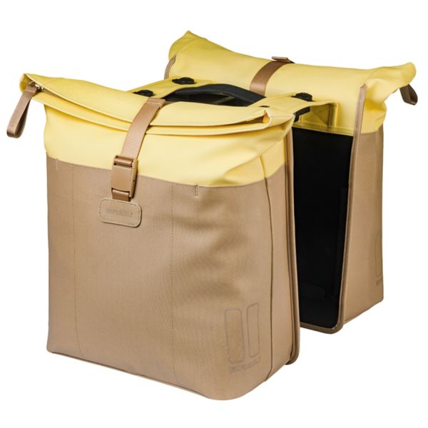 Basil b.v. dubbele fietstas basil vive mik 28-35l 14 x 30 x 38 cm - zand geel