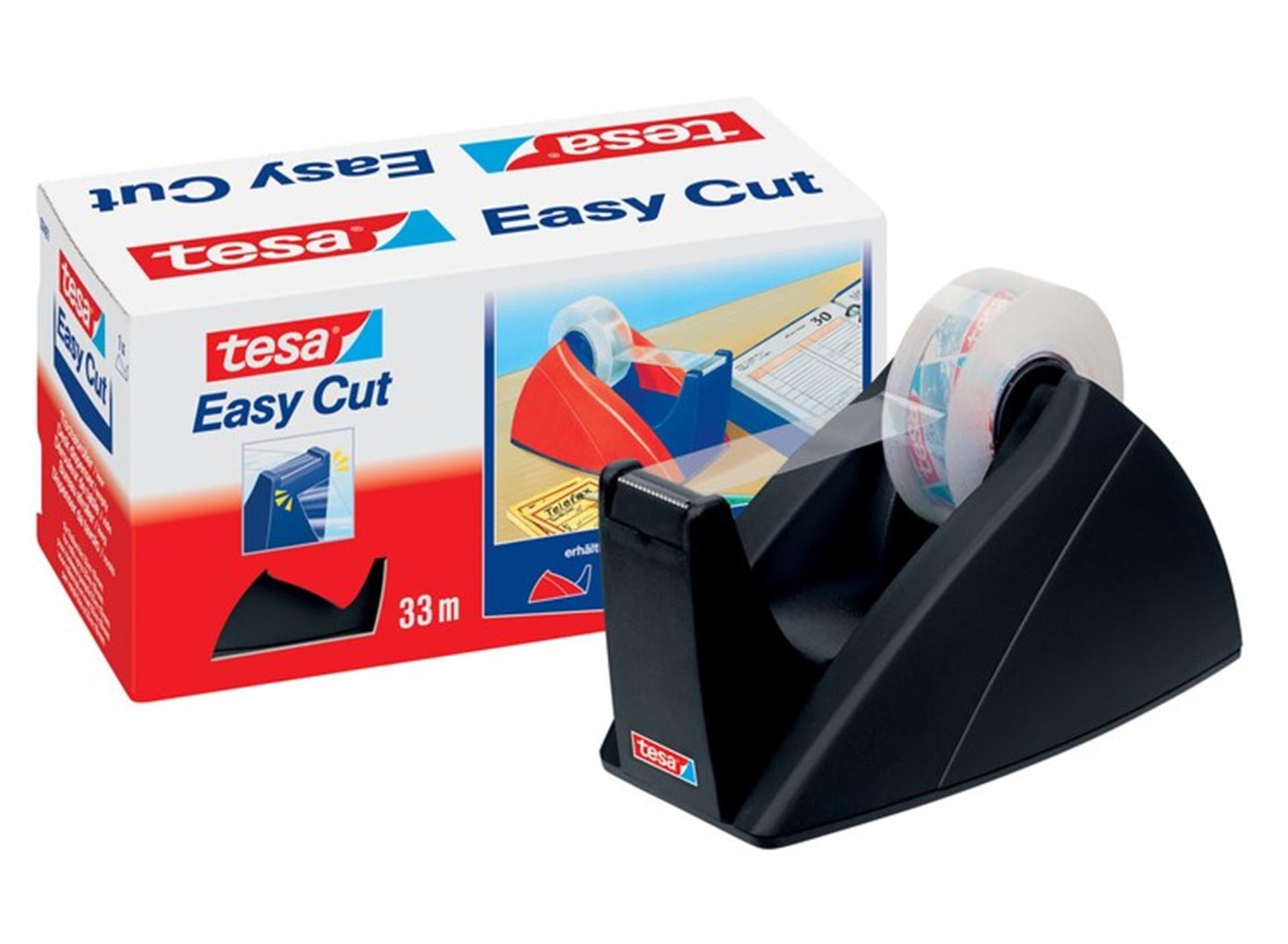 Tesa dispenser easy cut 33m zwart