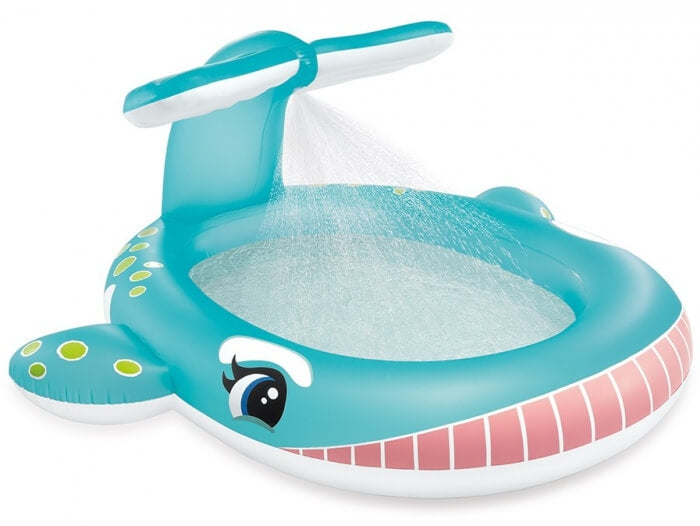 Walviszwembad met watersproeier