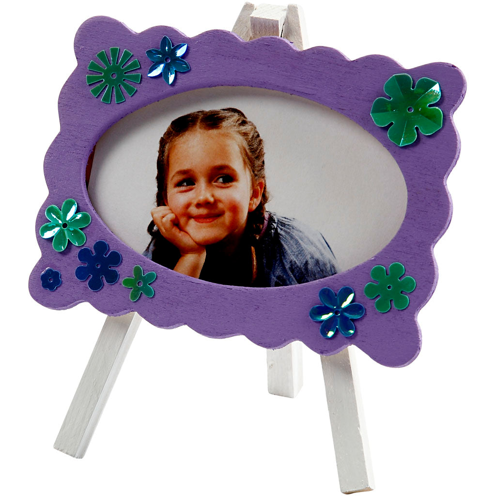 Creatief bedrijf houten fotolijst op ezel, 13,2x11,5cm