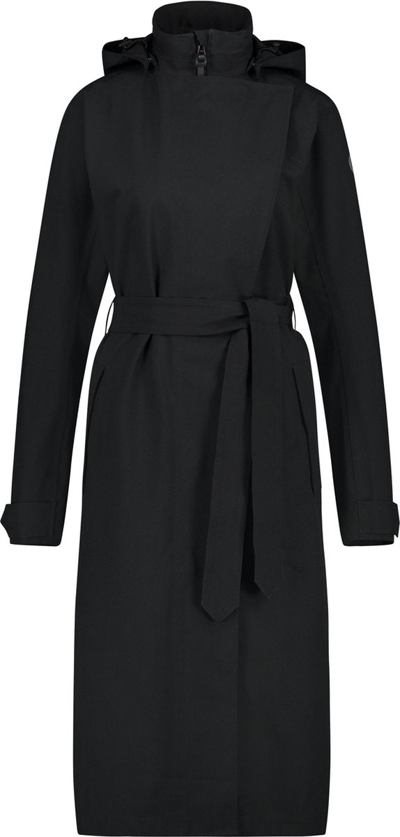 Agu trench coat long regenjas urban outdoor dames - zwart - s