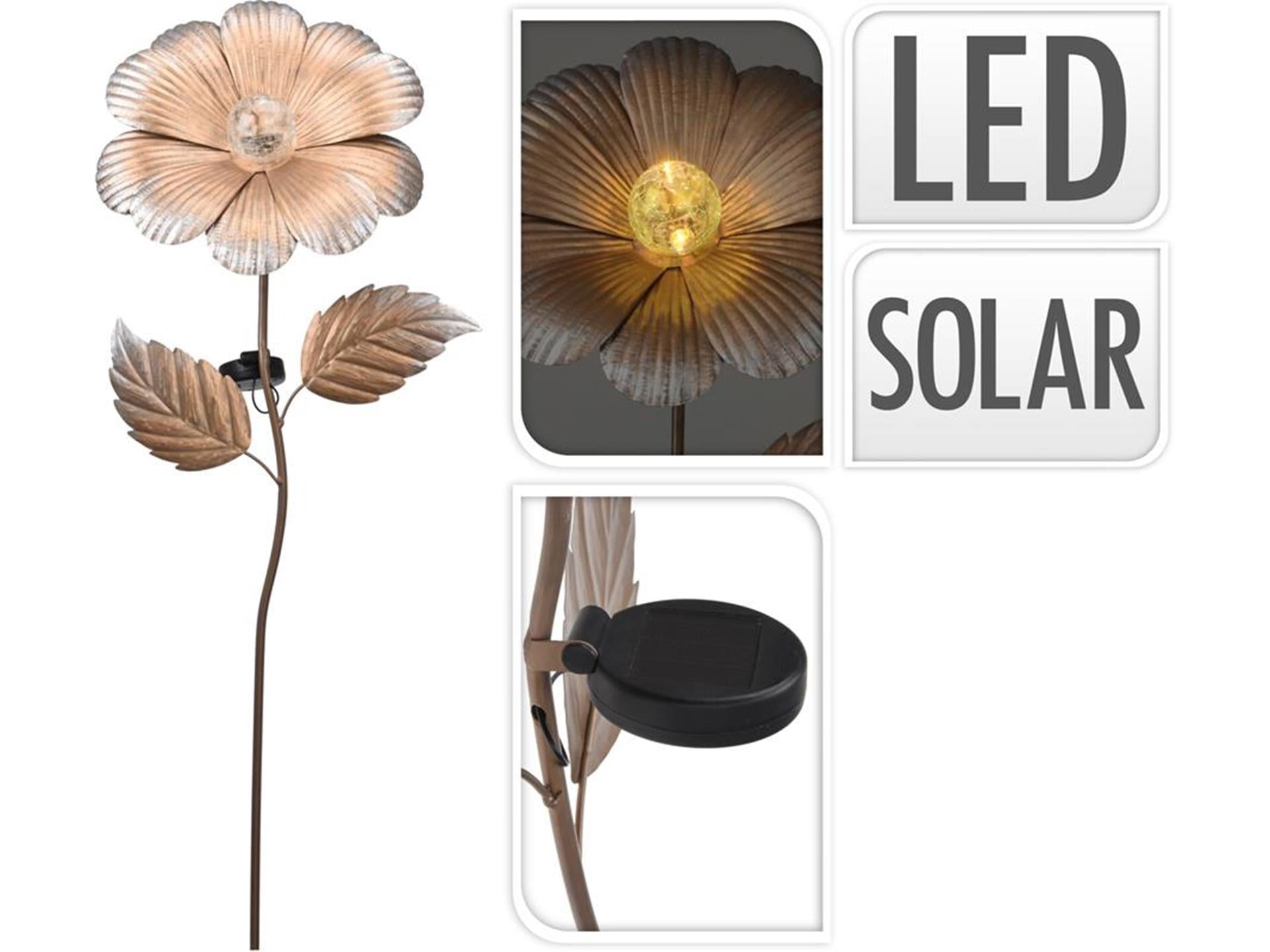 Pro garden solar tuinprikker bloem op steel led