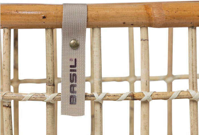 Basil Green Life - rotan fietsmand - large - voorop- natural bruin