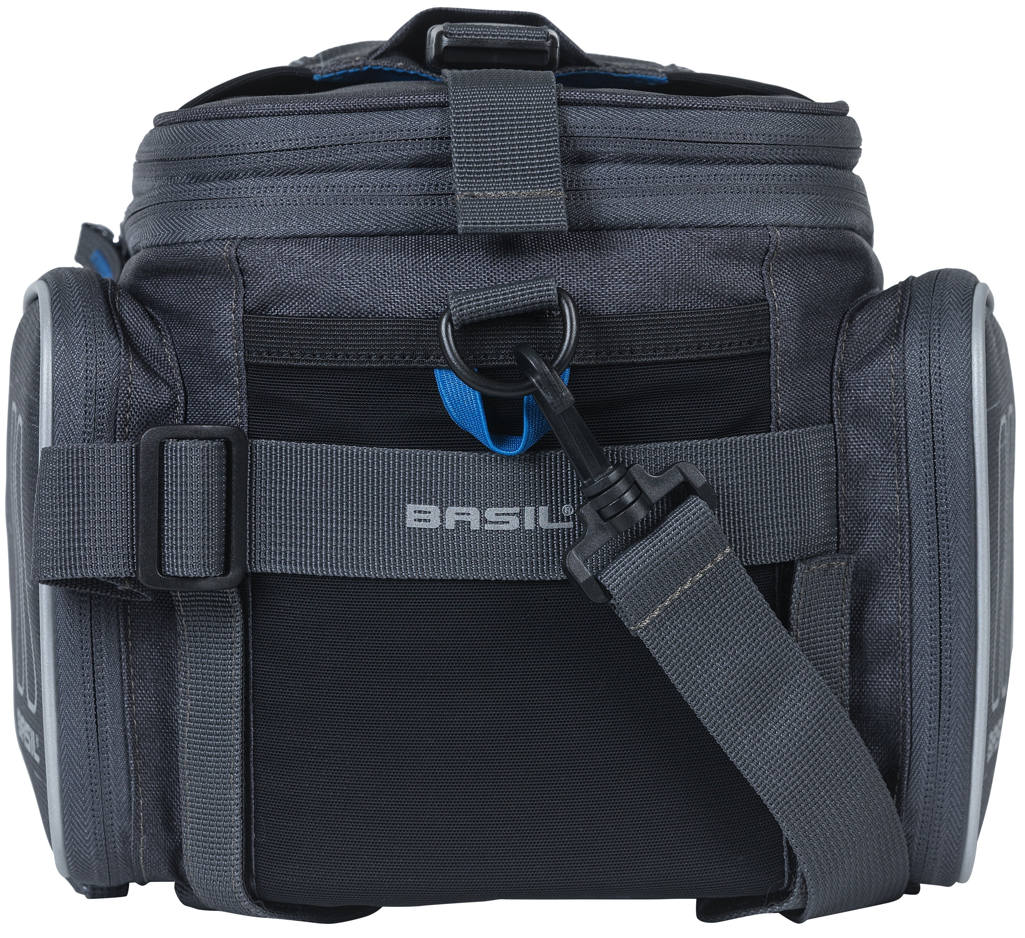 Basil Sport Design Trunkbag - Grijze fietsbagagedragertas, 7-15L, waterafstotend, voor reguliere fiets en e-bike