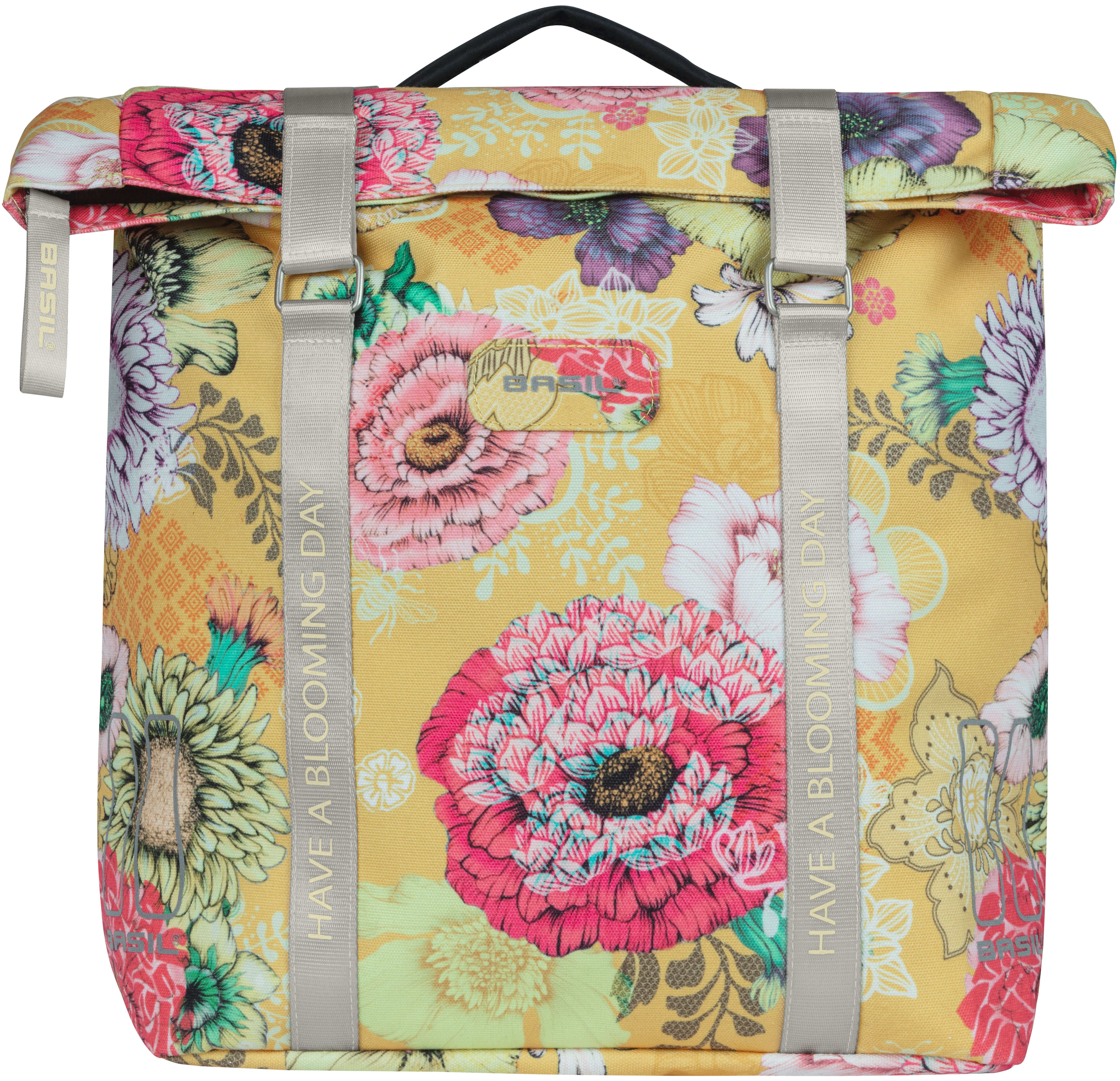 Basil Bloom Field dubbele fietstas, waterdicht, honinggeel, 35L