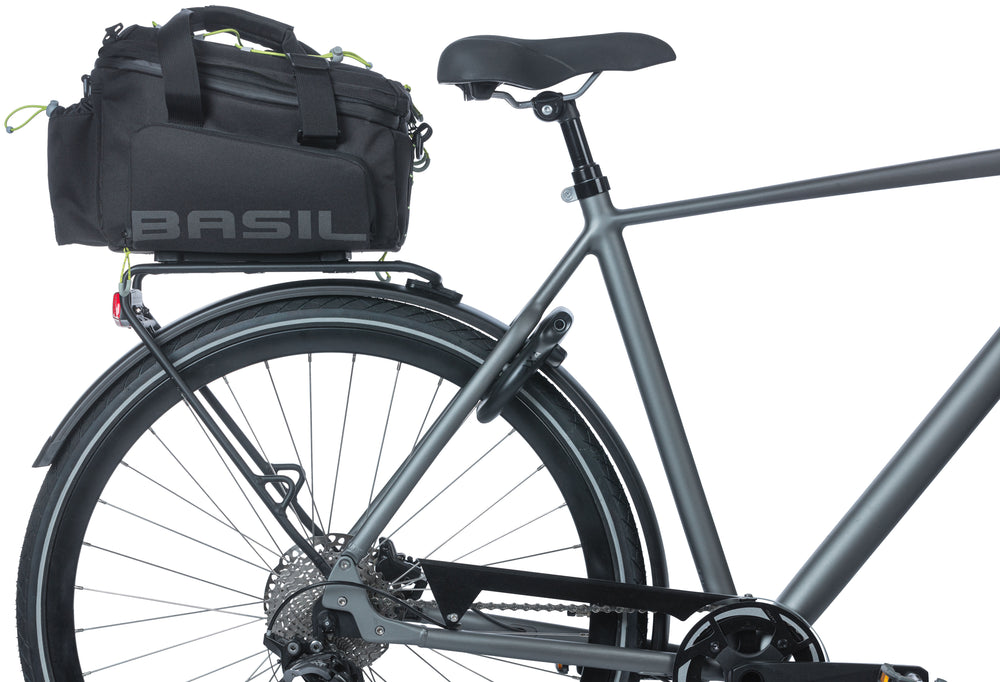 BASIL Miles XL MIK Bagagedragertas Waterdicht 9-36L Zwart Lime