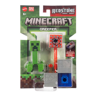 Mattel minecraft redstone charged creeper actiefiguur en accessoireset