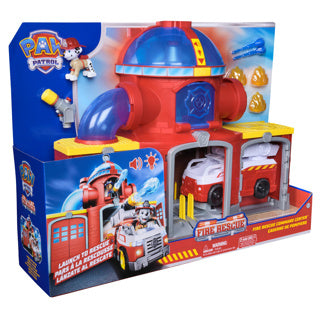 Paw patrol - brandweerkazerne speelset - met marshall-figuur, brandweerwagen, licht, lanceerder en geluidseffecten