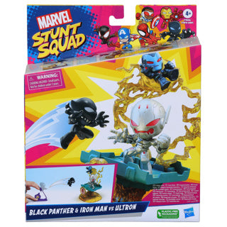 Marvel stunt squad speelset ironman vs black panther middel assorti | 4 stuks